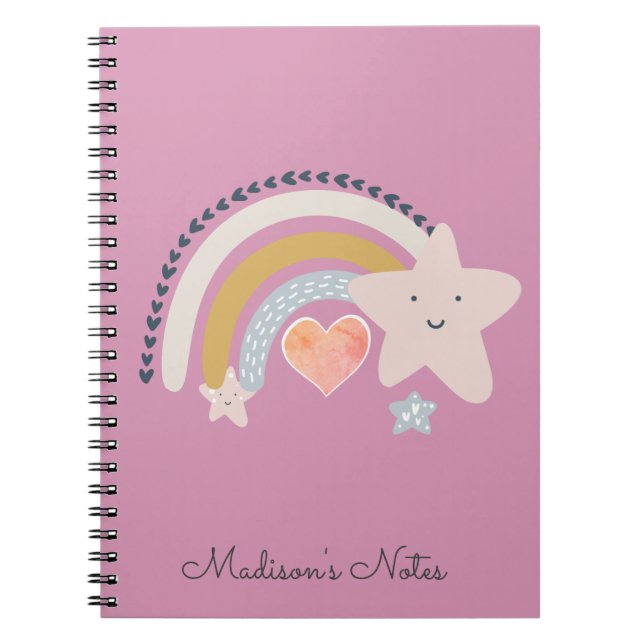 Rainbow Stars Personalized  Notebook (Front)
