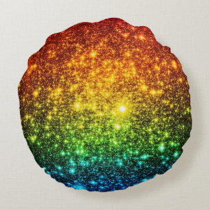 Rainbow Stars Round Coussin