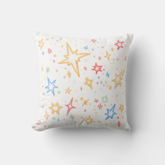 Rainbow stars throw pillow