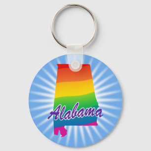 Rainbow State Of Alabama Keychain