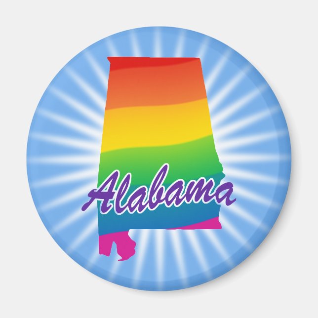 Rainbow State Of Alabama Magnet (Front)