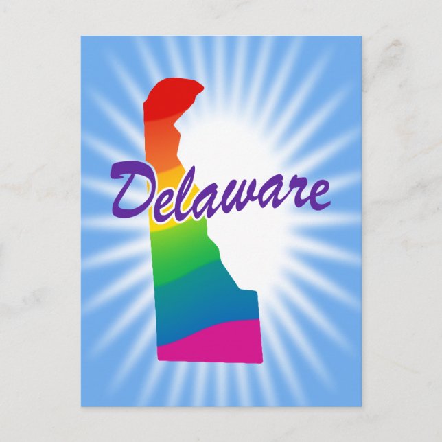 Rainbow State Of Delaware Postcard (Front)