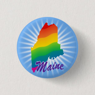 Rainbow State Of Maine 1 Inch Round Button