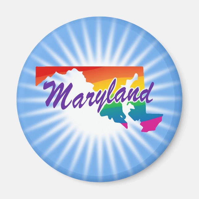 Rainbow State Of Maryland Magnet (Front)