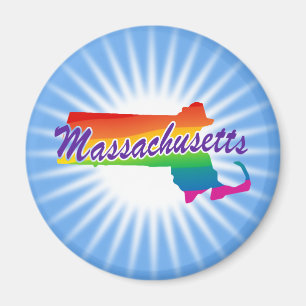 Rainbow State Of Massachusetts Magnet