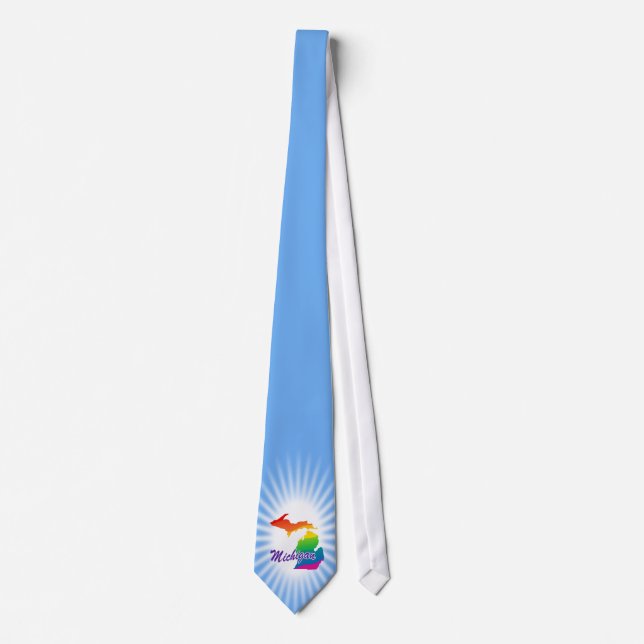 Rainbow State Of Michigan Tie (Front)