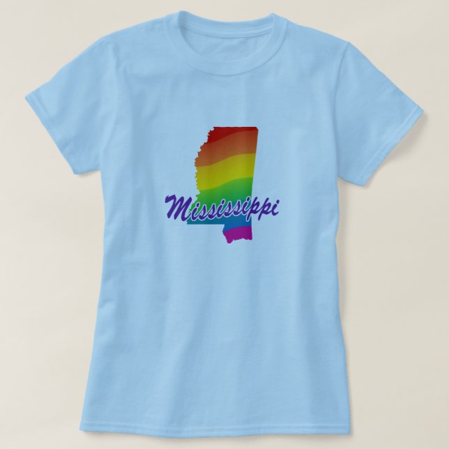Rainbow State Of Mississippi T-Shirt (Design Front)