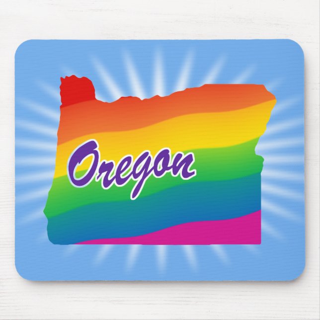 Rainbow State Of Oregon Mouse Pad (Front)