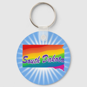 Rainbow State Of South Dakota Keychain