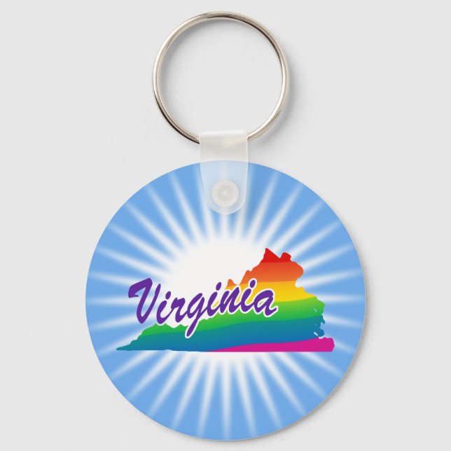 Rainbow State Of Virginia Keychain (Front)