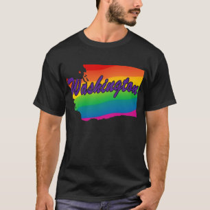 Rainbow State Outline Washington T-Shirt