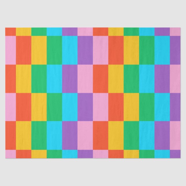 Rainbow Steps Blocks Tissue Paper – Bold Colourful (Front)