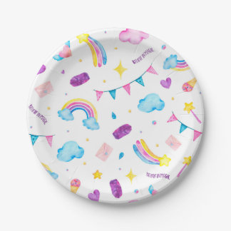 Rainbow Sticker - Believe in Magic Paper Plate