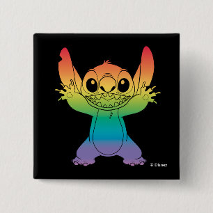 Rainbow Stitch 2 Inch Square Button
