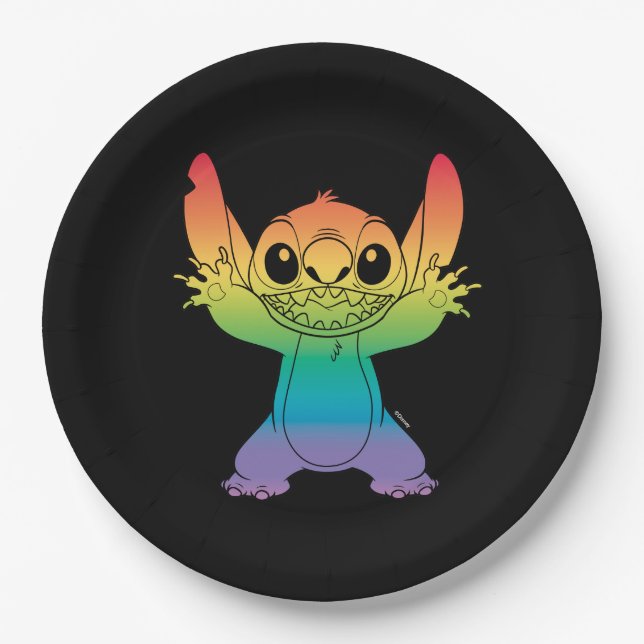 Rainbow Stitch Paper Plate (Front)