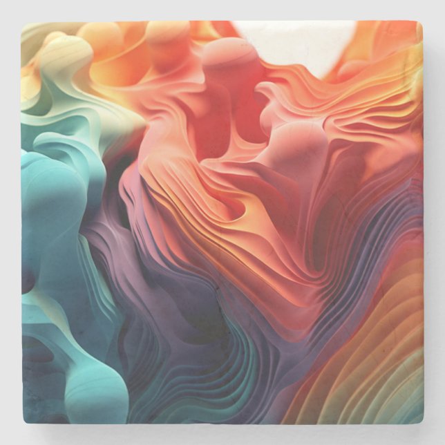 Rainbow Stone Coaster (Front)