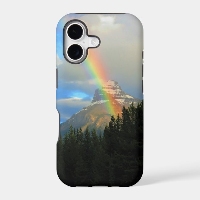 Rainbow & Storm Clouds Over Snowy Canada Mountain (Back)
