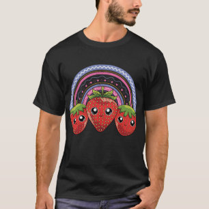 Rainbow Strawberries Kawaii Red Berry Fruit Strawb T-Shirt