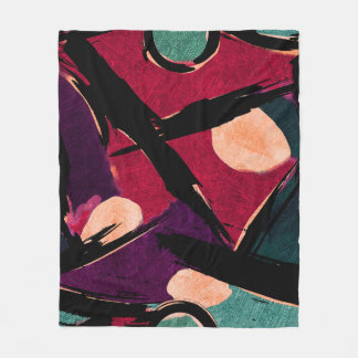 Rainbow Streaks: Abstract Acrylic Texture Fleece Blanket