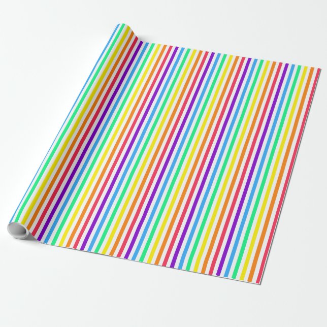 Rainbow Stripe 13 Wrapping Paper (Unrolled)