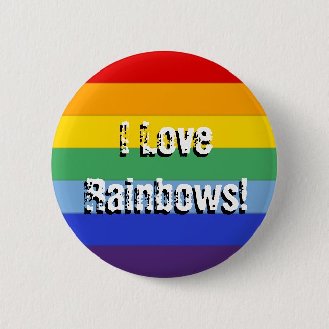Rainbow Stripe 2 Inch Round Button (Front)