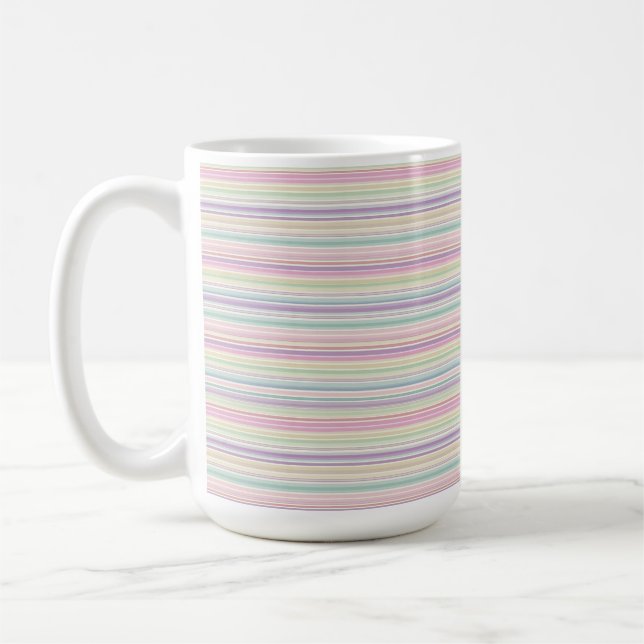 rainbow stripe background coffee mug (Left)