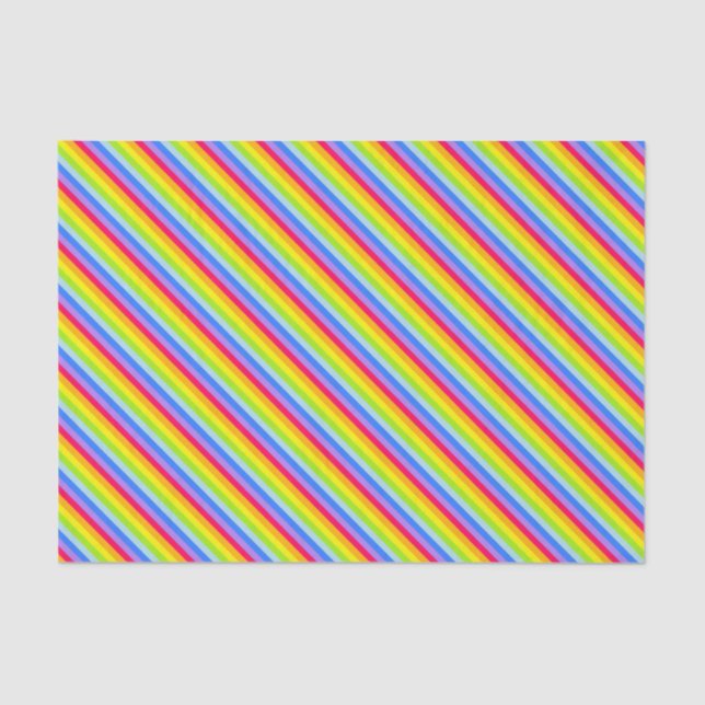 Rainbow stripe birthday occasion gift tissue paper (Front)