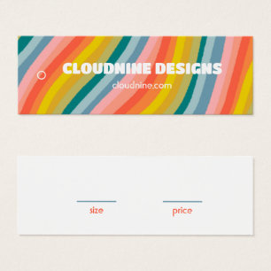 Rainbow Stripe Clothing Size Price Hangtag Card
