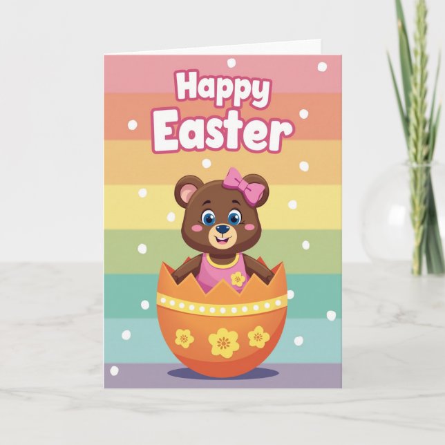 Rainbow Stripe Easter Card (Front)