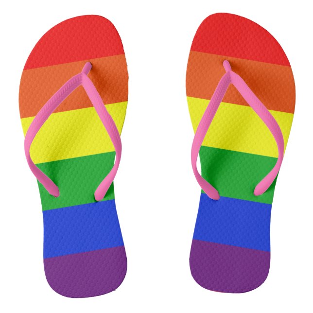 Rainbow stripe flip flops (Footbed)