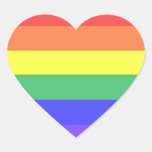 Rainbow Stripe Heart Sticker