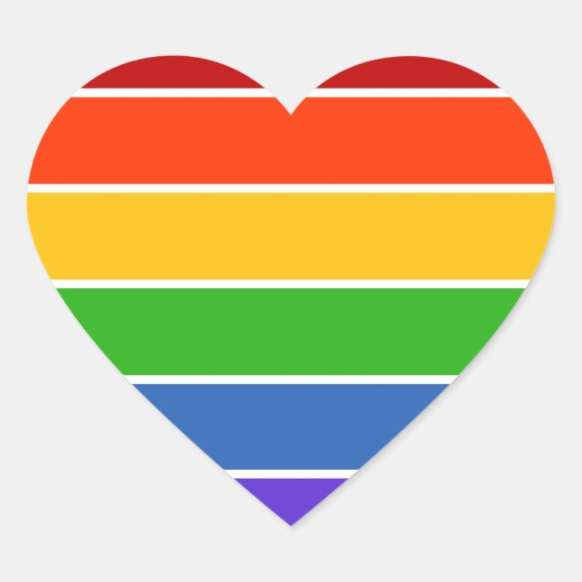 Rainbow Stripe Heart Sticker (Front)
