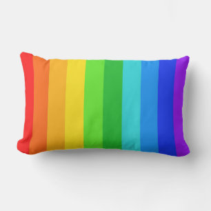 Rainbow Stripe Pattern #2 Lumbar Pillow
