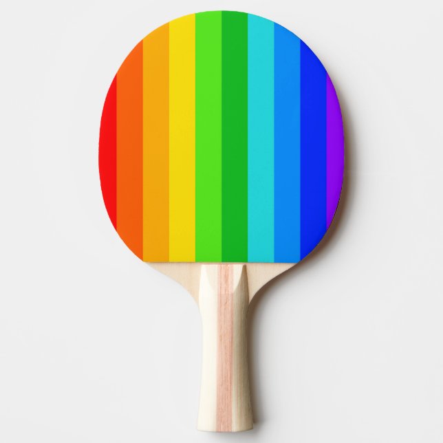 Rainbow Stripe Pattern #2 Ping Pong Paddle (Front)