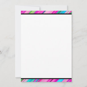 Rainbow Stripe Pattern Custom Text Invitation