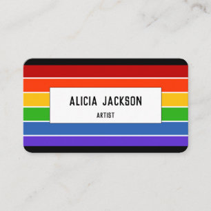 Rainbow Stripe   Personalize Business Card