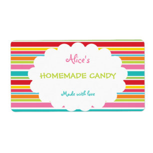 Rainbow Stripe Personalized Homemade Candy