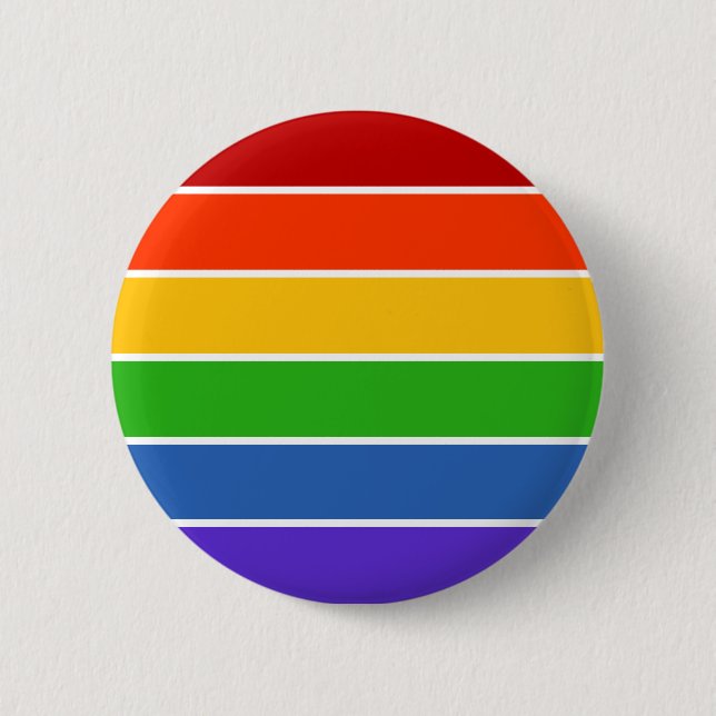 Rainbow Stripe Pride 2 Inch Round Button (Front)