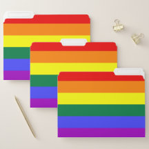 Rainbow Stripe Pride Flag File Folders