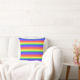 Rainbow Stripe Throw Pillow