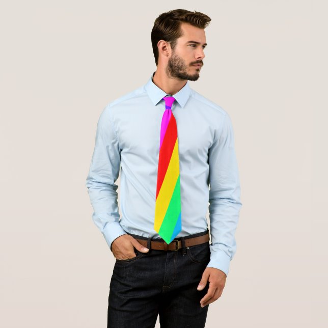 Rainbow Stripe Tie (In Situ)