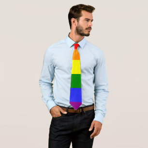 Rainbow Striped LGBT 6 Colors Pride Tie