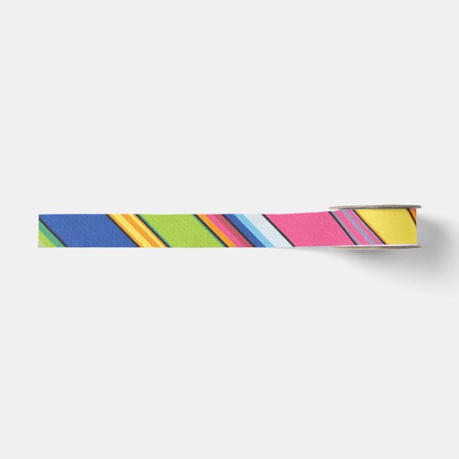 Rainbow Striped Ribbon Grosgrain Ribbon (Front)