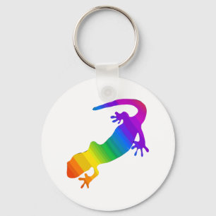 Rainbow Striped Salamander Keychain