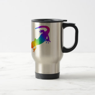 Rainbow Striped Salamander Travel Mug