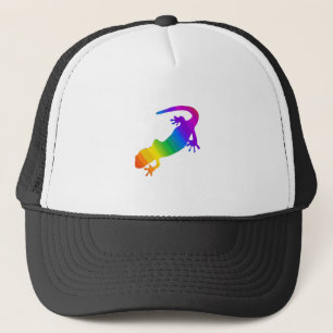 Rainbow Striped Salamander Trucker Hat