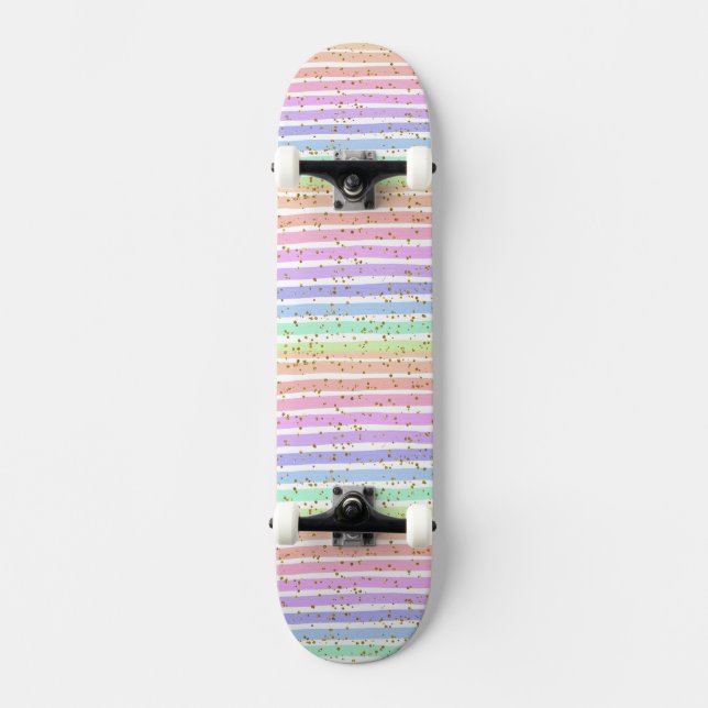 Rainbow striped skateboard (Front)