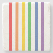 Rainbow Striped Stone Coaster