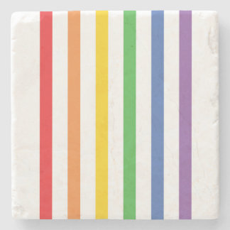 Rainbow Striped Stone Coaster
