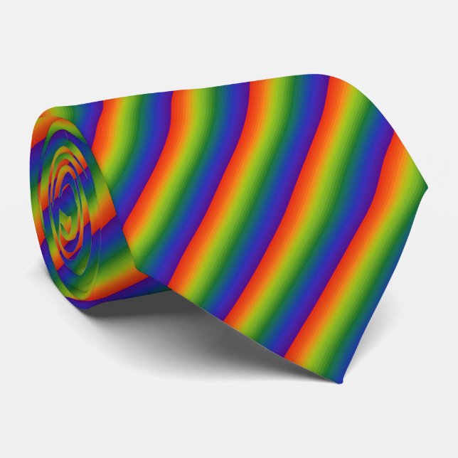 Rainbow Striped Tie (Rolled)